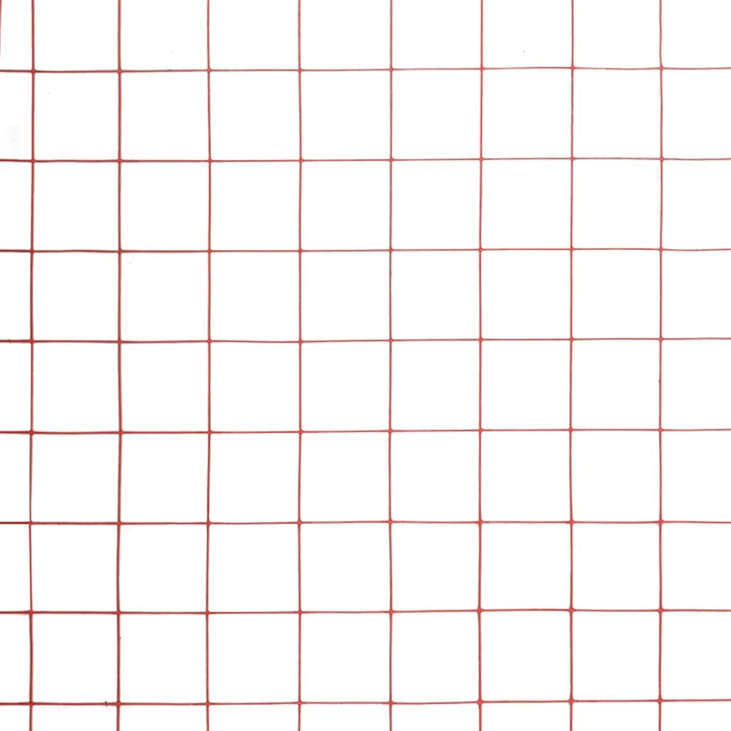 Recinzione in Rete per Pollaio in Acciaio e PVC 25x1,5 m Rossa