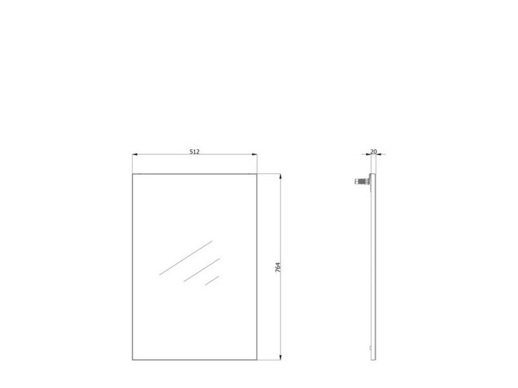 Pinerolo, Specchio kit Fissaggio a Muro Incluso, 51x76.5h cm Bianco