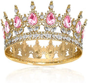Corona completa a forma rotonda per ragazze, corona strass, corona da sposa, cristallo, regina, corona, donne, corona strass brillante, principessa, carnevale, copricapo, gioiello per matrimoni, gala, festa di compleanno
