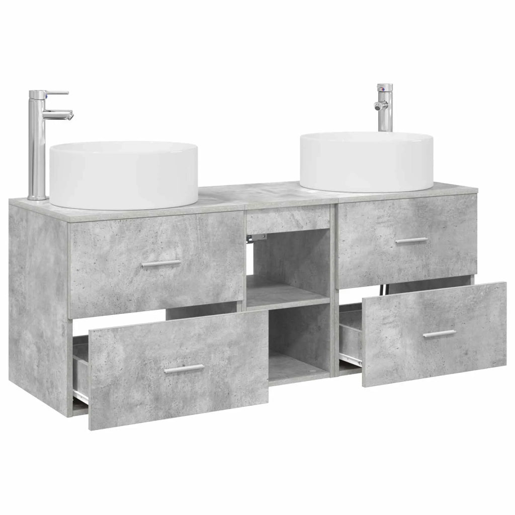Set di mobili per il bagno 3 pz Grigio Cemento 3405950