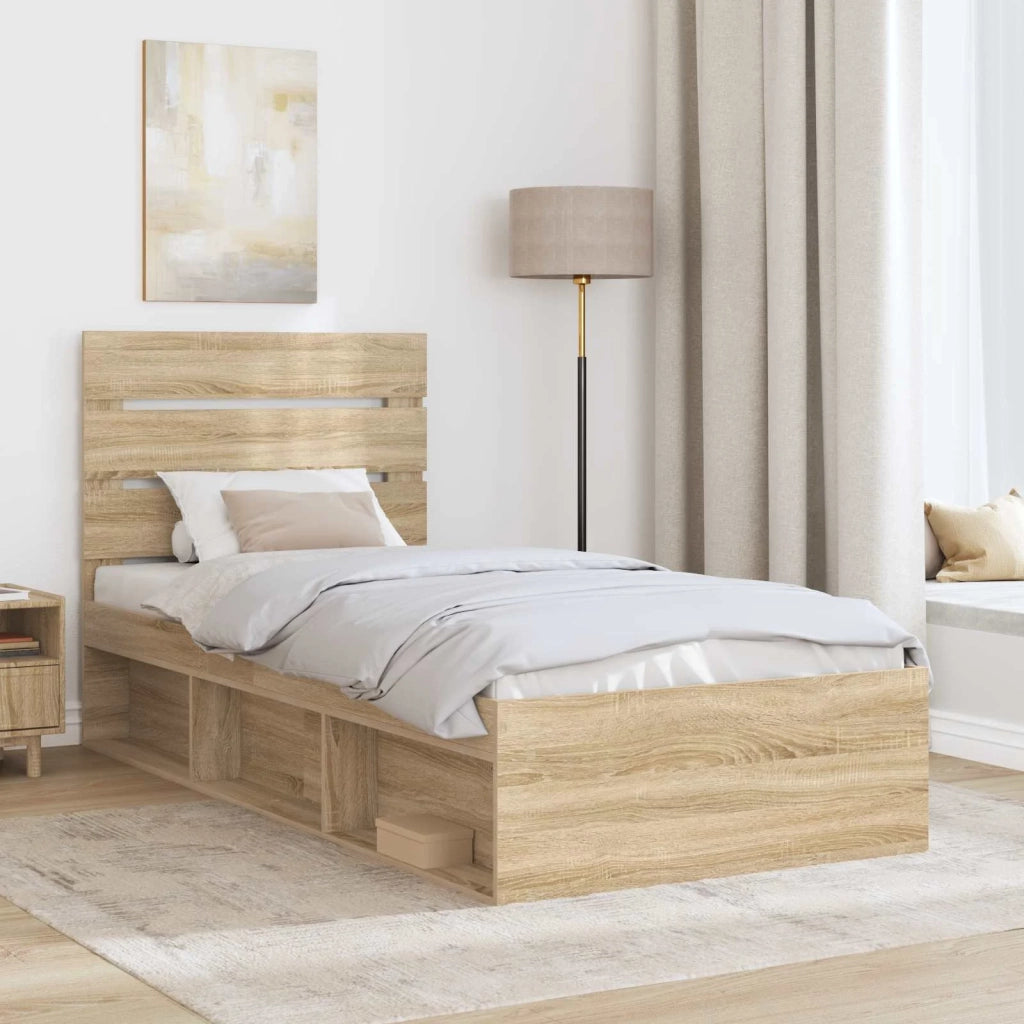 Struttura del letto Rovere Sonoma 75 x 190 cm Pino massello 3411802