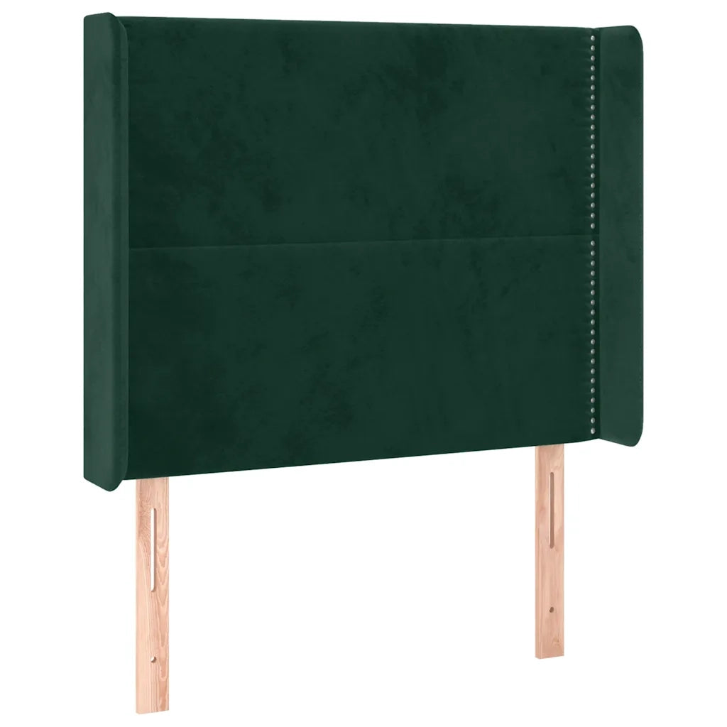 Letto a Molle con Materasso e LED Verde Scuro 90x190 cm Velluto 3139478