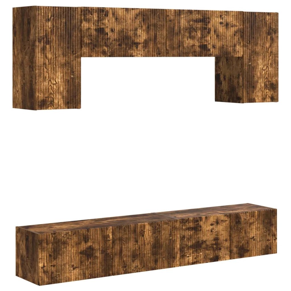 Set mobile TV 4 pcs Rovere fumé Legno multistrato