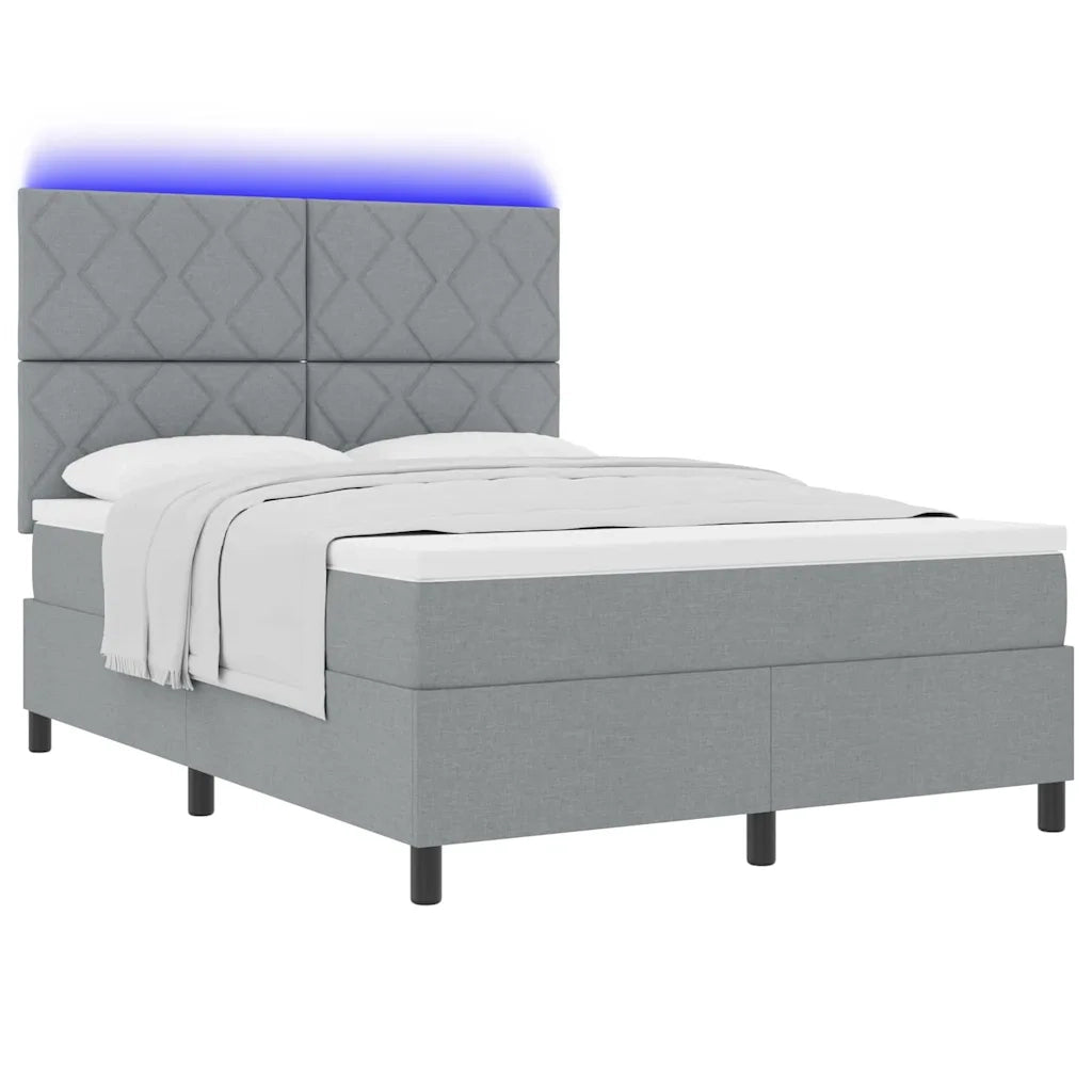Letto a molle con testiera Grigio chiaro 140 x 190 cm Tessuto 3342942