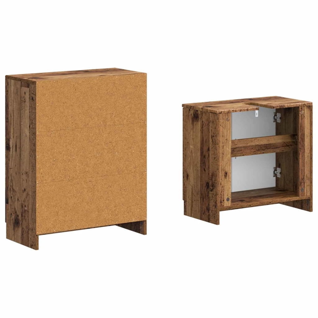 Set di Armadi da Bagno da 2 Pezzi UTRECHT Legno antico 3417655