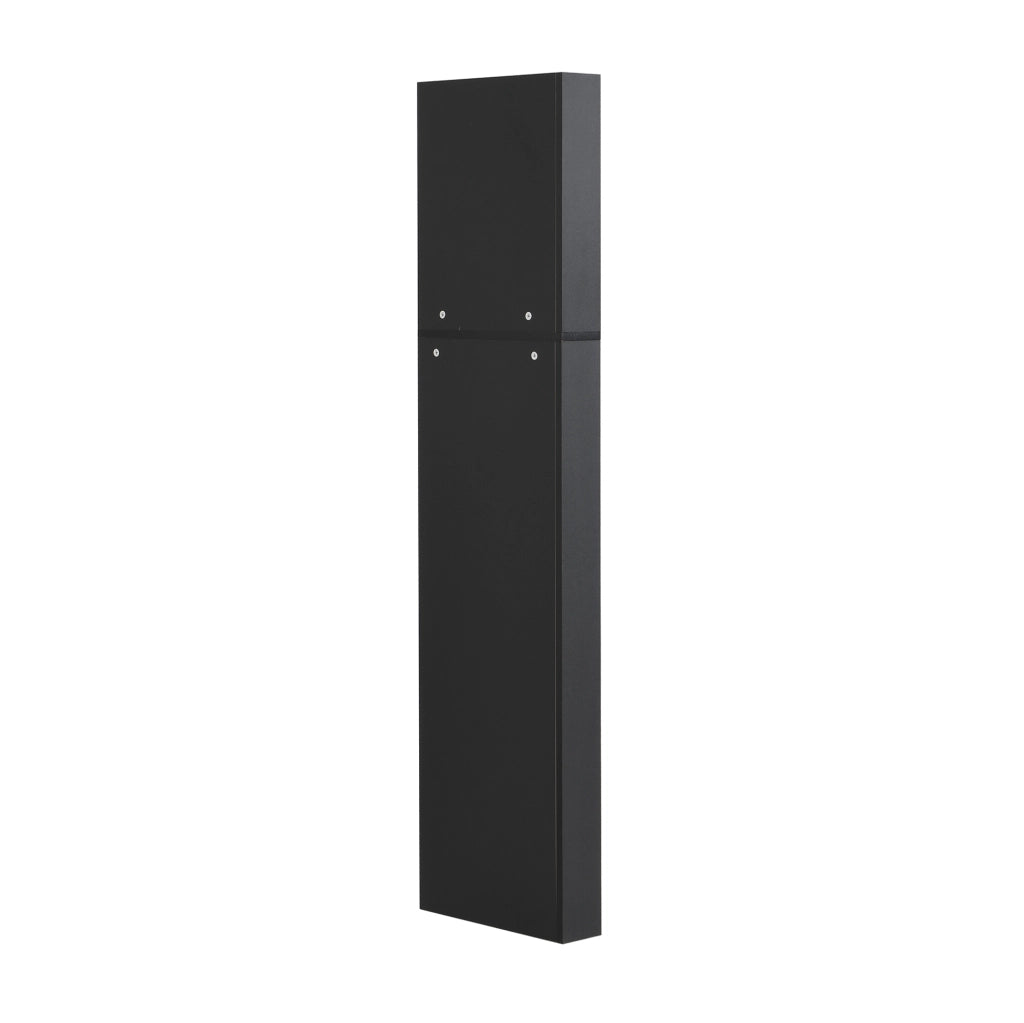Mobile bagno angolare con due ripiani e ripiano regolabile, 36,5x36,5x155 cm, nero