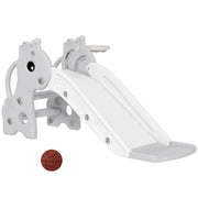 Casetta per bambini 3 in 1 con toboga, canestro e arrampicata ¨C zephmum ¨C 106x51.5x52 cm grigio