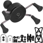 Supporto universale per smartphone - Supporto per smartphone con X-Grip - Regolabile - In plastica/metallo - Incluso 13 accessori - Supporto per smartphone per motocicletta