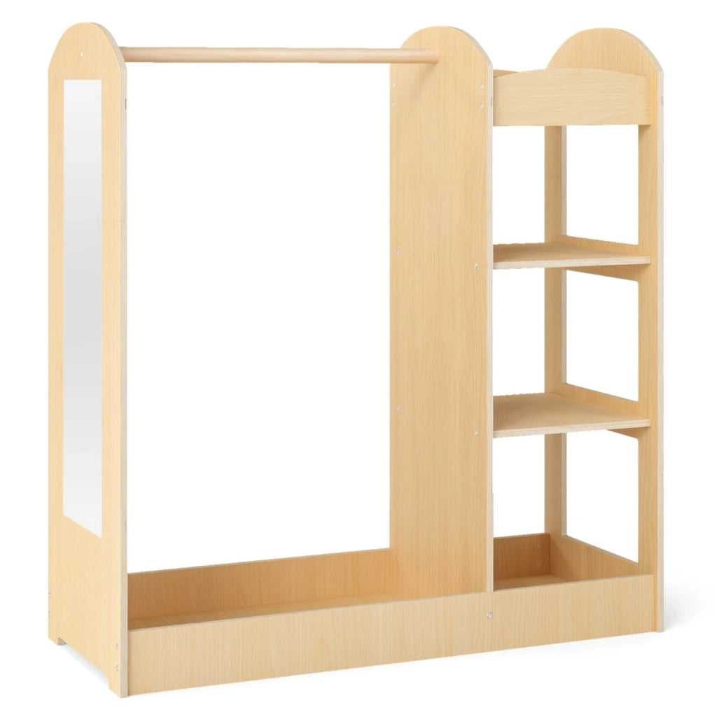 Mobile contenitore per bambini set da 1 con specchio e 4 ripiani 93,5 x 38 x 100 cm design accogliente MDF in legno naturale 20_0019095