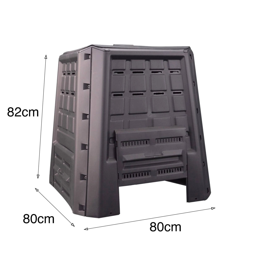 Contenitore per Rifiuti Gina, Pattumiera Capacità 380 lt Made in Italy, 80x80x82h cm Nero Antracite