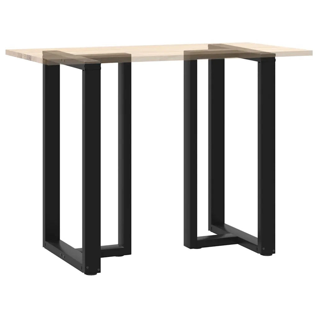 Gambe per tavolo da bar a forma di T 2 pz | Piede del tavolo nere 60x35x(100-101) cm in acciaio