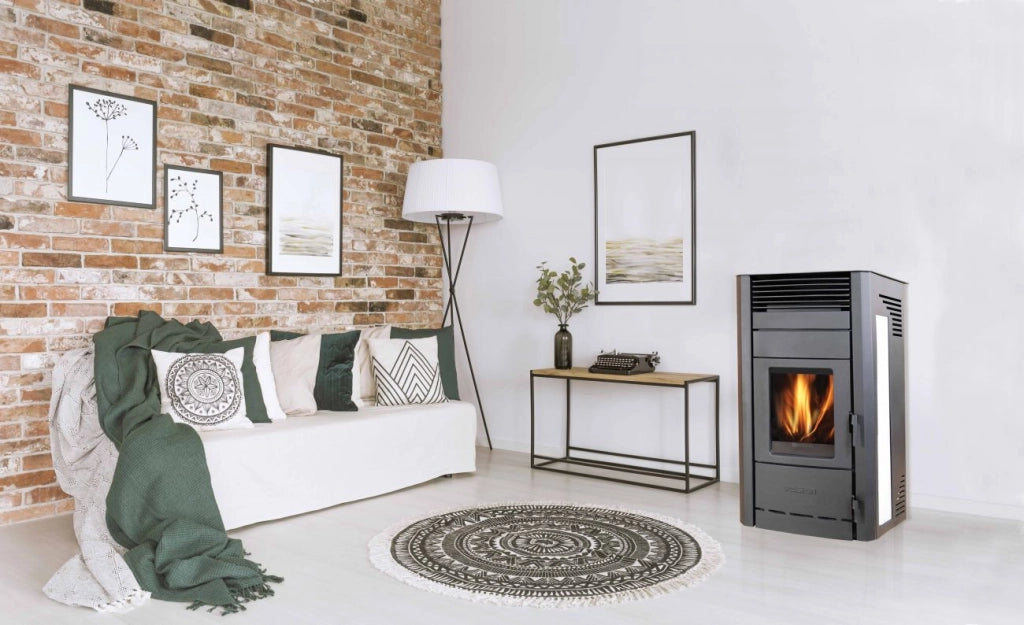 Stufa a pellet e policombustibile FloraStell 12 kW Ghisa 4 STELLE AMBIENTALI - MADE IN ITALY