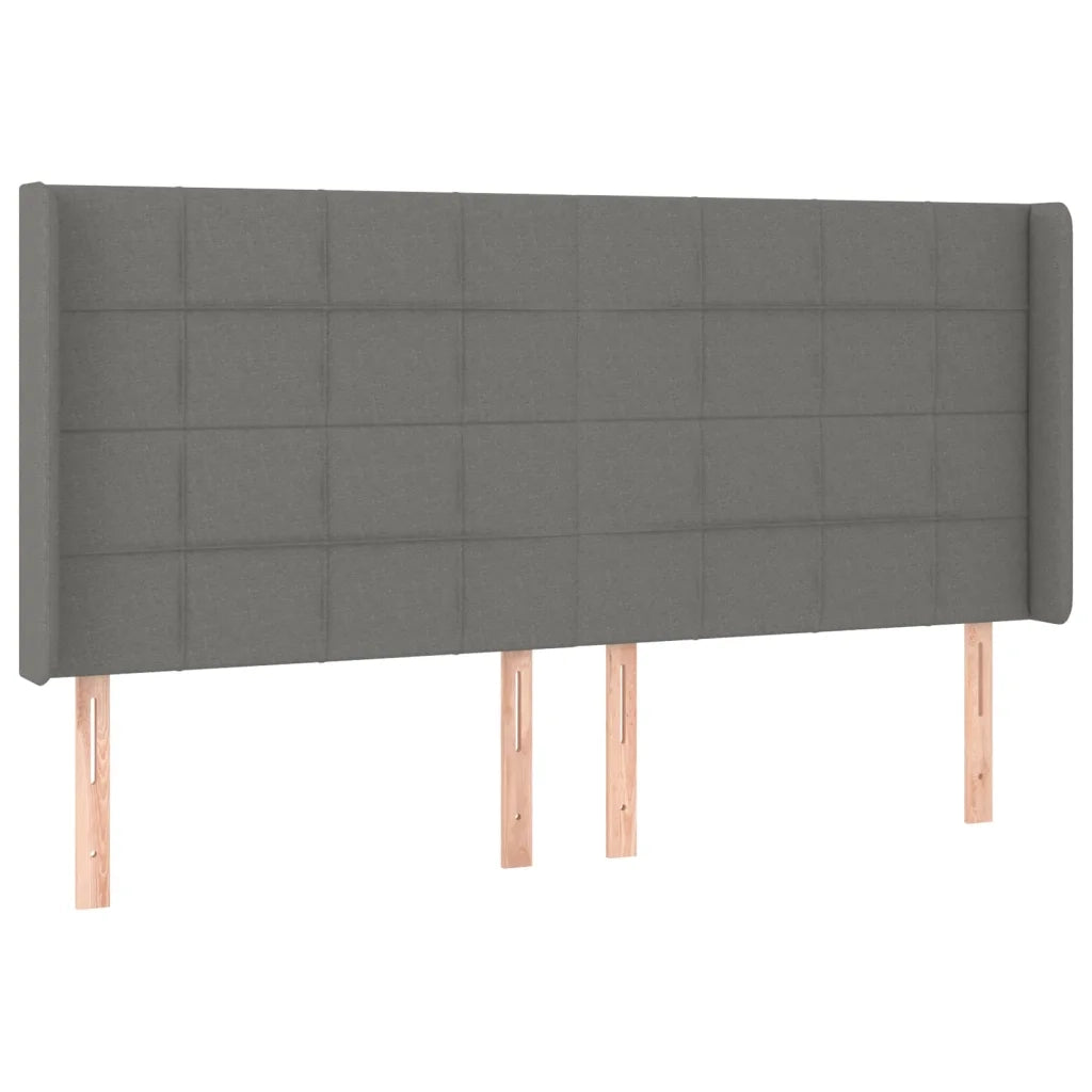 Testiera a LED GrigioScuro 183x16x118/128cm inTessuto