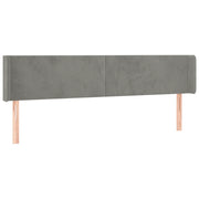 Testiera | Testata ad Orecchio Grigio Chiaro 183x16x78/88 cm in Velluto