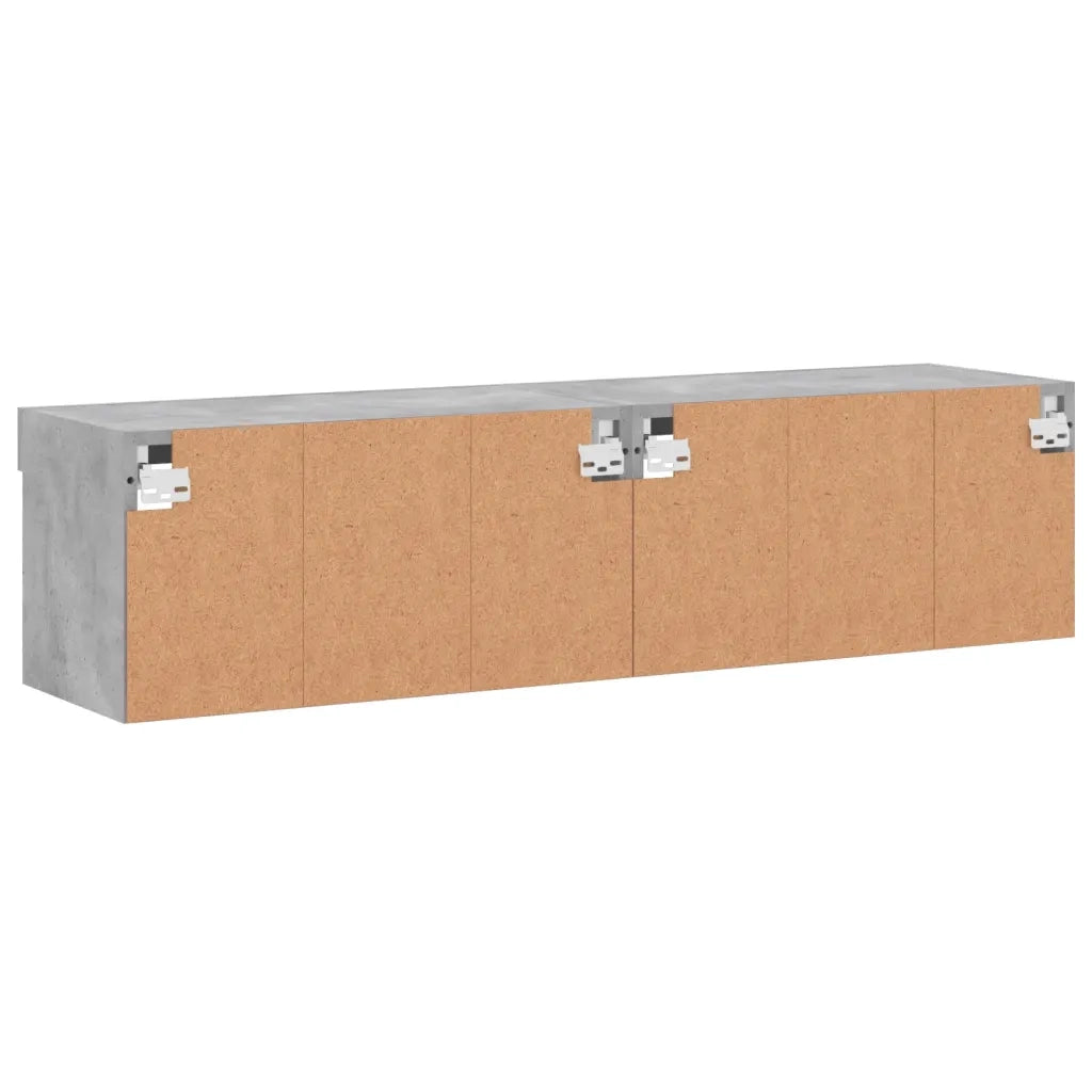 vidaXL Mobili TV con Luci LED 2pz Grigio Cemento 60x30x30 cm