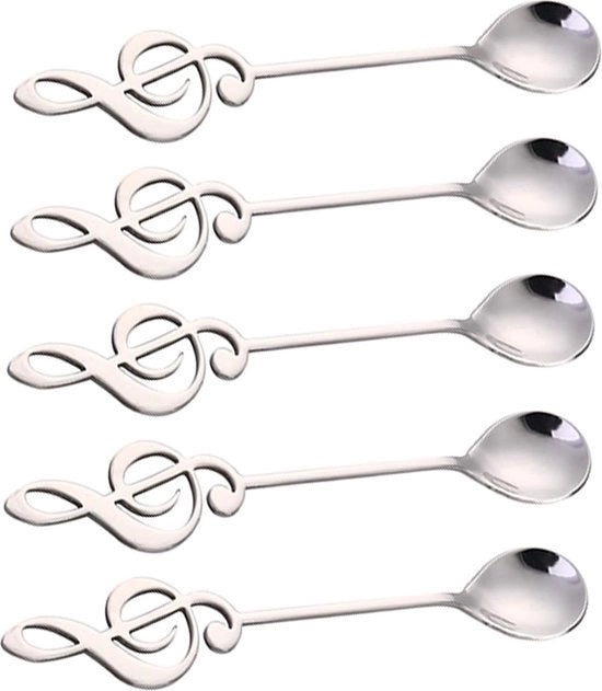 Set di 5 Lepeltjes per Caffè in Acciaio Inossidabile, Resistenti al Lavastoviglie
