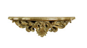 Biscottini Mensola in legno finitura foglia oro anticato Made in Italy L45xPR12,5xH14 cm