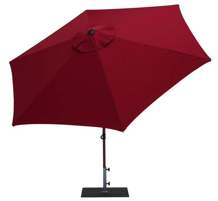 Ombrellone da Giardino Ø3 m Palo Ø38 mm in Alluminio Effetto Legno Tessuto Olefin Trend Wood Bordeaux