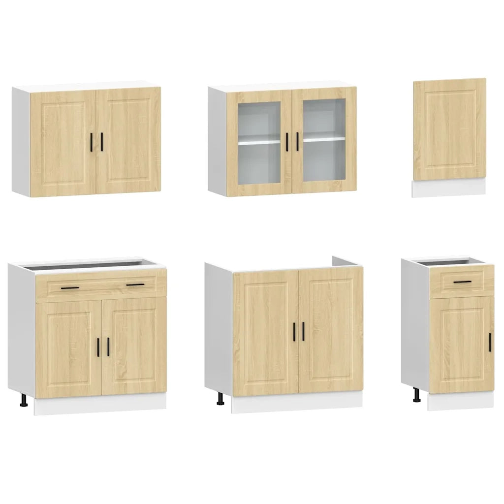 Set Mobili da Cucina 7 pz Kalmar Rovere Sonoma in Truciolato