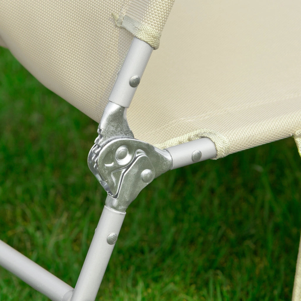 SoBuy Sdraio da Giardino Reclinabile Lettino Prendisole con Cuscino e Tasca Laterale Sedia Sdraio da Esterno per Patio Campeggio Spiaggia Sdraio Pieghevole da Giardino Beige 155x56x81cm OGS35-MI