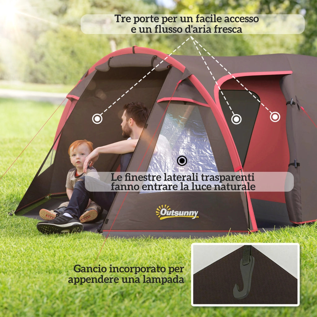 Tenda da Campeggio ¨C zephmum ¨C Grigio Impermeabile 2-4 Persone