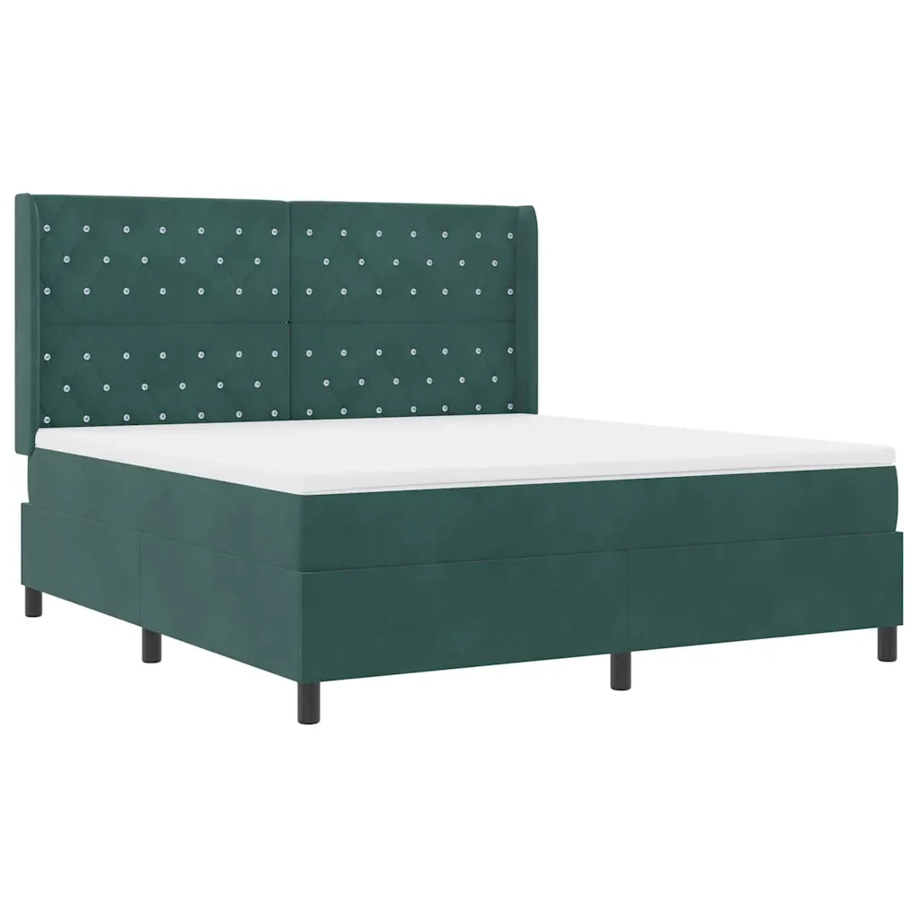 Letto con Box Springs LED e Materasso Verde Scuro 180 x 200 cm 3343829
