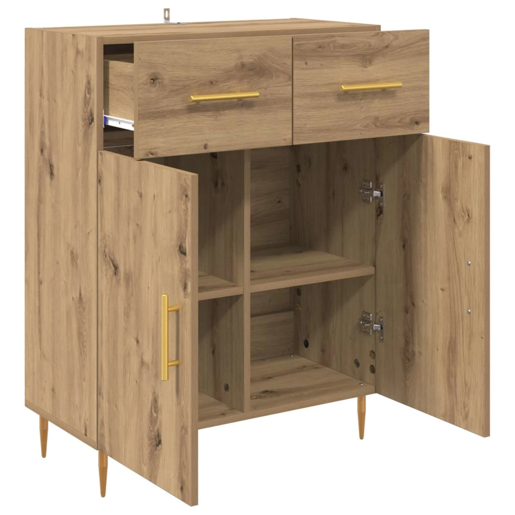 Credenza | Madia | Buffet da pranzo | Armadio da pranzo Rovere artigianale 69,5 x 34 x 90 cm Legno multistrato