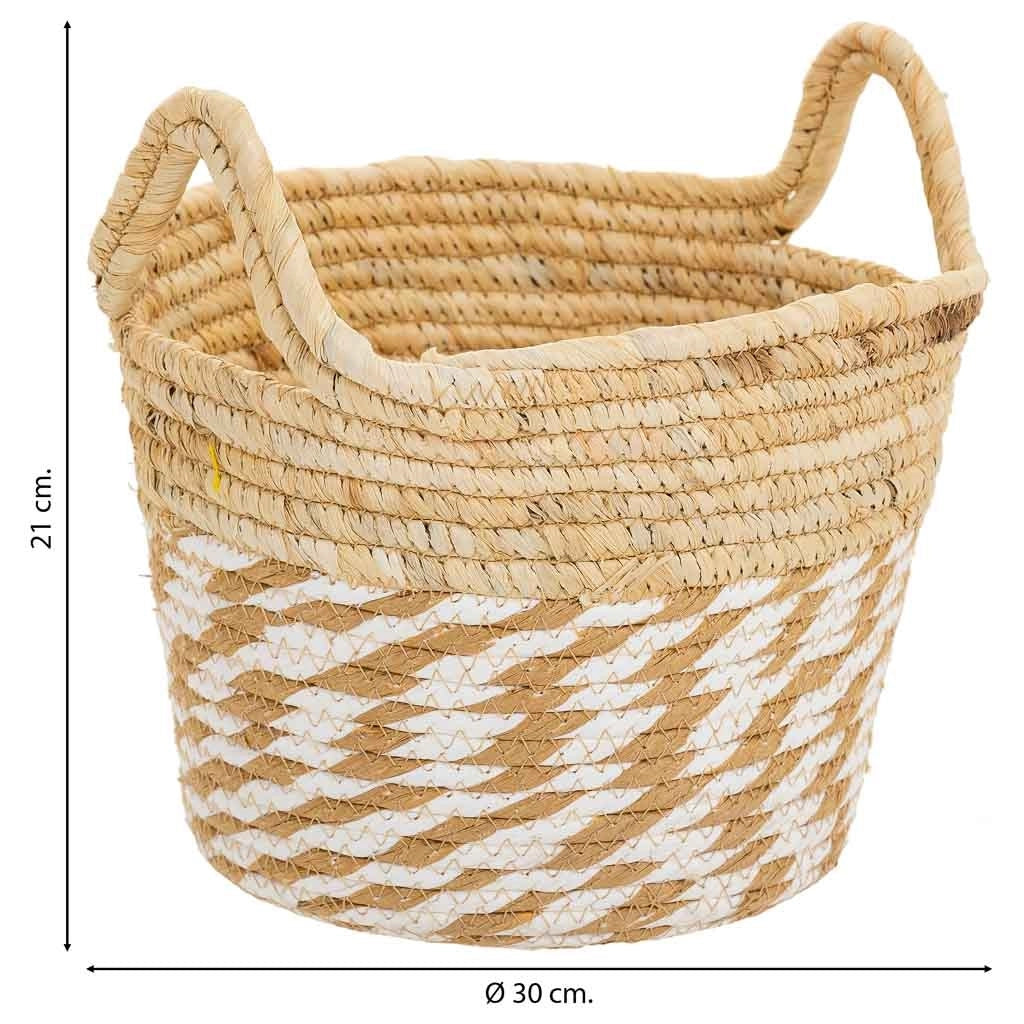 Cesto in fibra naturale marrone D30x21