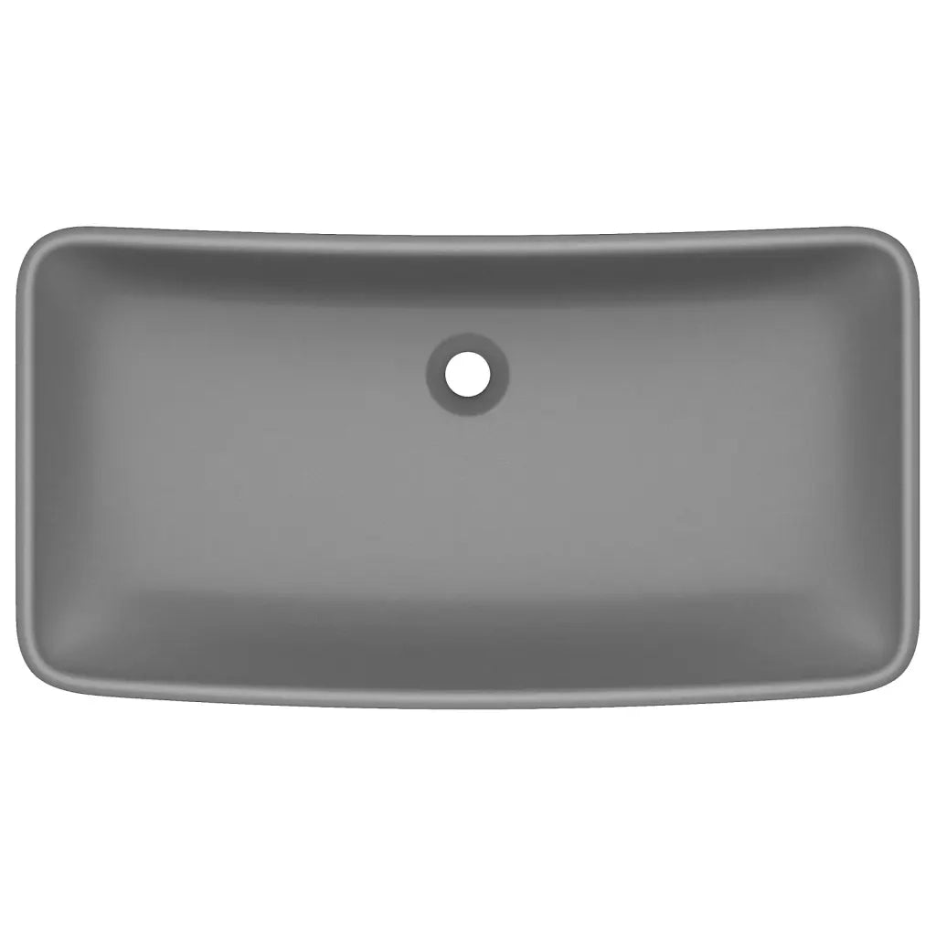 Lavabo Lusso Rettangolare Grigio Scuro Opaco 71x38 cm Ceramica 146961