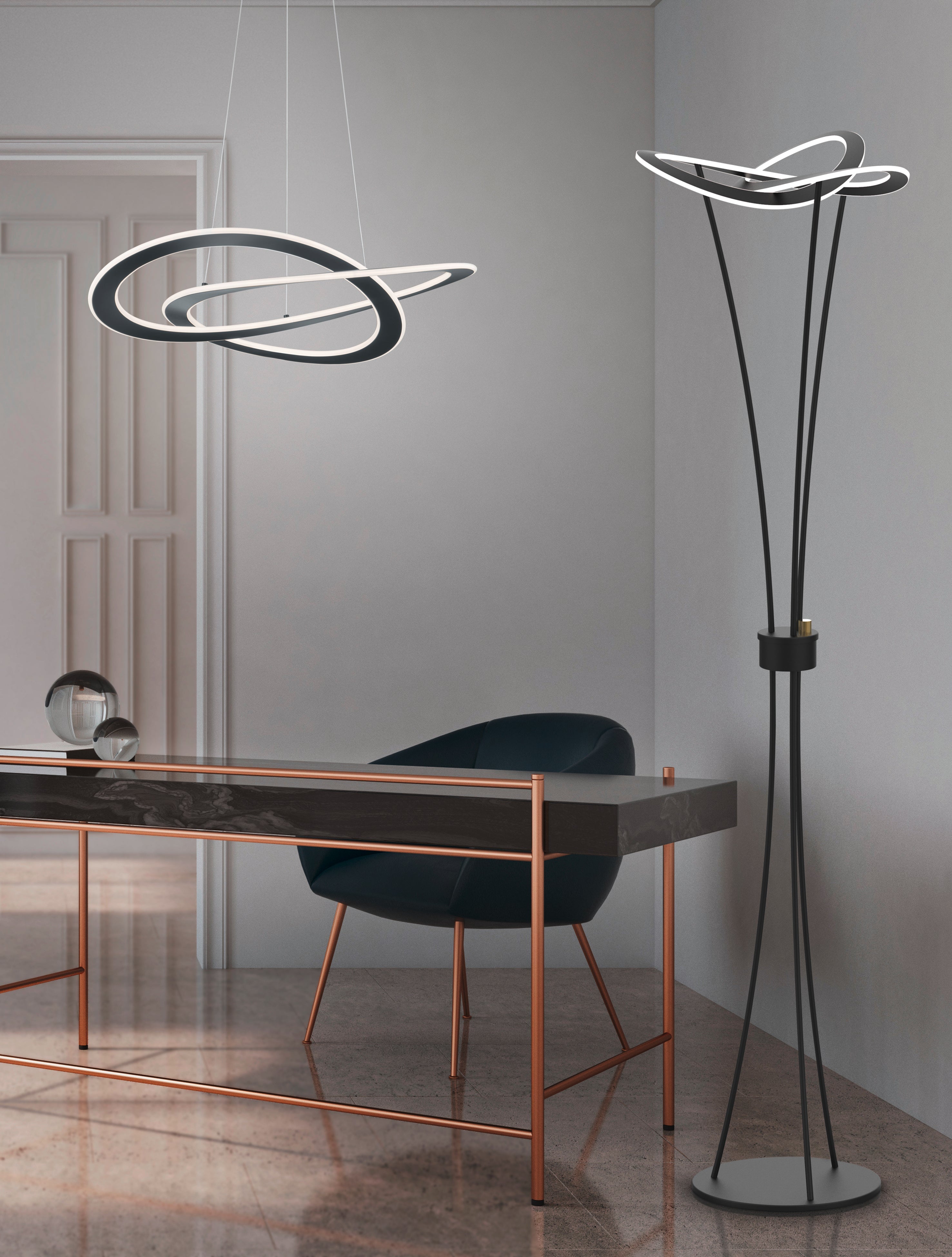 Lampada a Sospensione da Interno a LED in Metallo Antracite