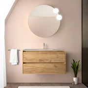 Mobile bagno sospeso 90 cm rovere africa con lavabo ad incasso Gaya