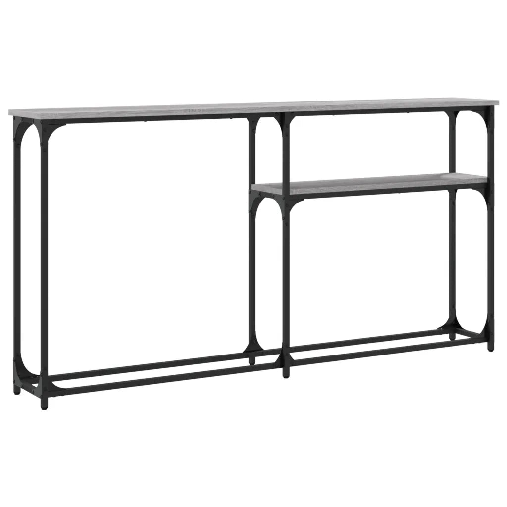 Tavolino Consolle-Tavolino da soggiorno-Tavolo Grigio Sonoma 145x22,5x75cm Legno Multistrato