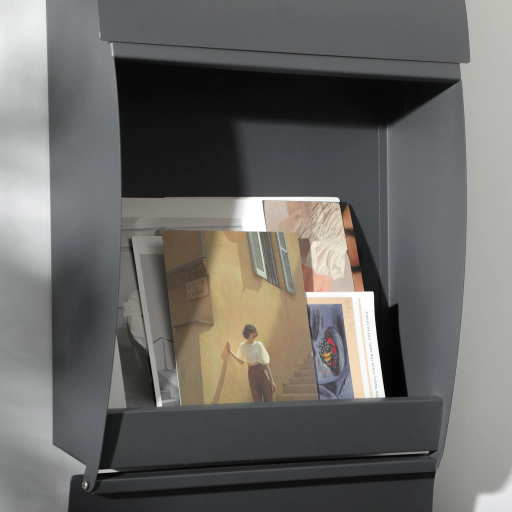 Cassetta Postale in Acciaio con Fessure ¨C zephmum ¨C Grigio 45x10x32 cm