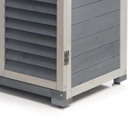 Armadietto grigio da esterno con piano di lavoro per giradinaggio, Mobile da giardino