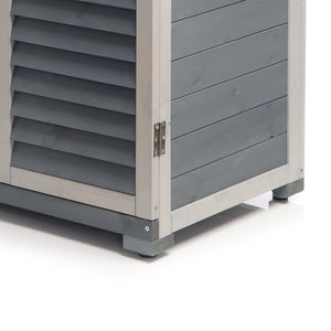 Armadietto grigio da esterno con piano di lavoro per giradinaggio, Mobile da giardino