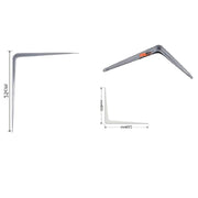 Trade Shop - Set 2pz Reggimensola Supporto Staffa Triangolo Mensola Metallo 25cm Grigio 91264 -