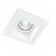 Trade Shop - Portafaretto Incasso Gesso A Scomparsa Motivo Quadrato Portalampada Gu10 Gs-16 -