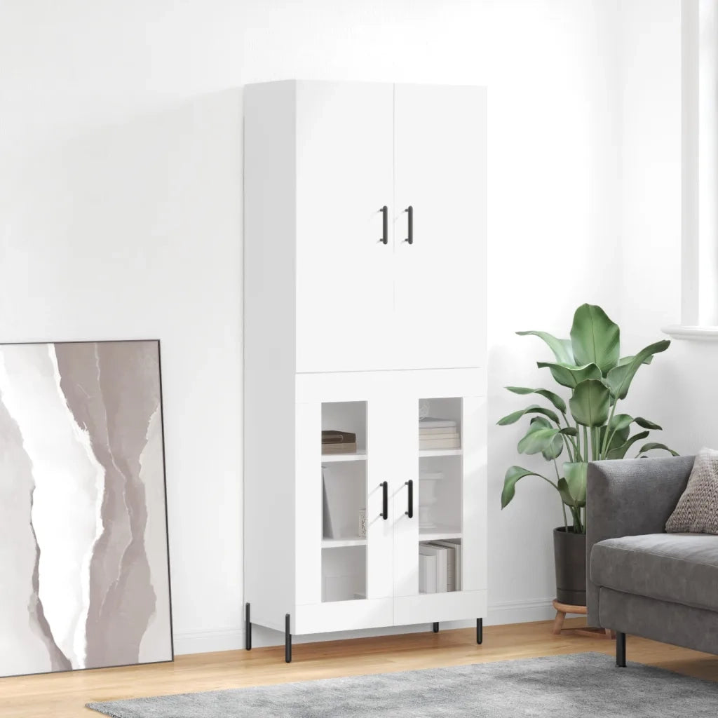 Credenza | Madia | Buffet da pranzo | Armadio da pranzo Bianca 69,5x34x180 cm in Legno Multistrato