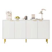 Credenza con 4 ante e ripiani regolabili; soft-close - per soggiorno - bianco