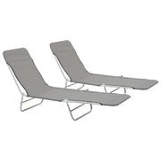 Lettini prendisole pieghevoli 182 cm 2 pezzi acciaio e tessuto grigio 02_0011934