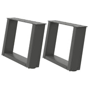 Set di 2 gambe funzionali per tavolino da caffè a forma di U 50 x 30 x 31 cm in acciaio antracite 02_0057031