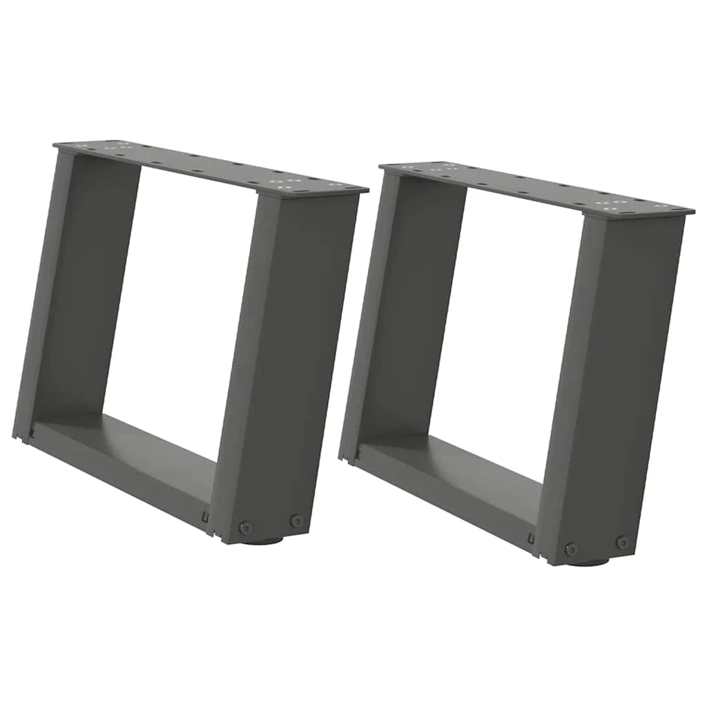 Set di 2 gambe funzionali per tavolino da caffè a forma di U 50 x 30 x 31 cm in acciaio antracite 02_0057031