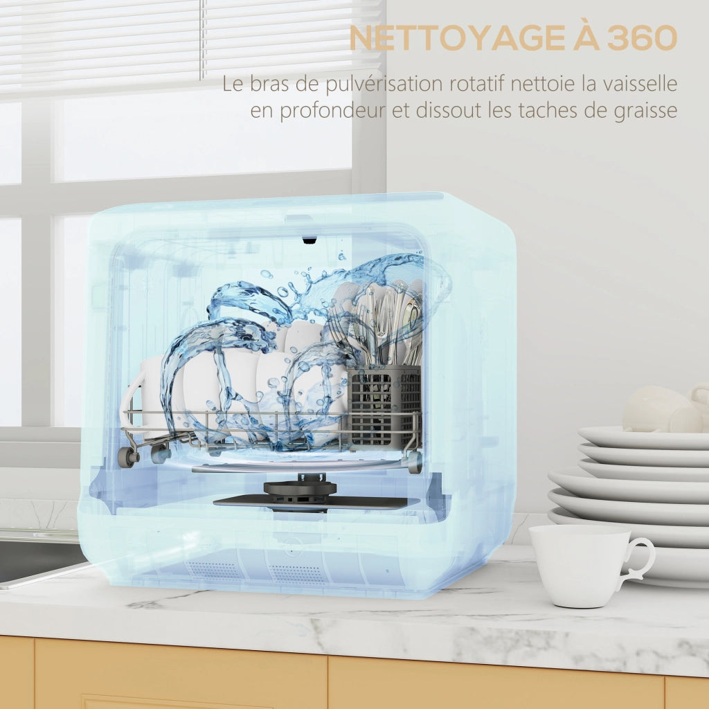 Lavastoviglie da tavolo compatto 4 coperti ¨C Minimal ¨C 6 programmi touch serbatoio 6L bianco