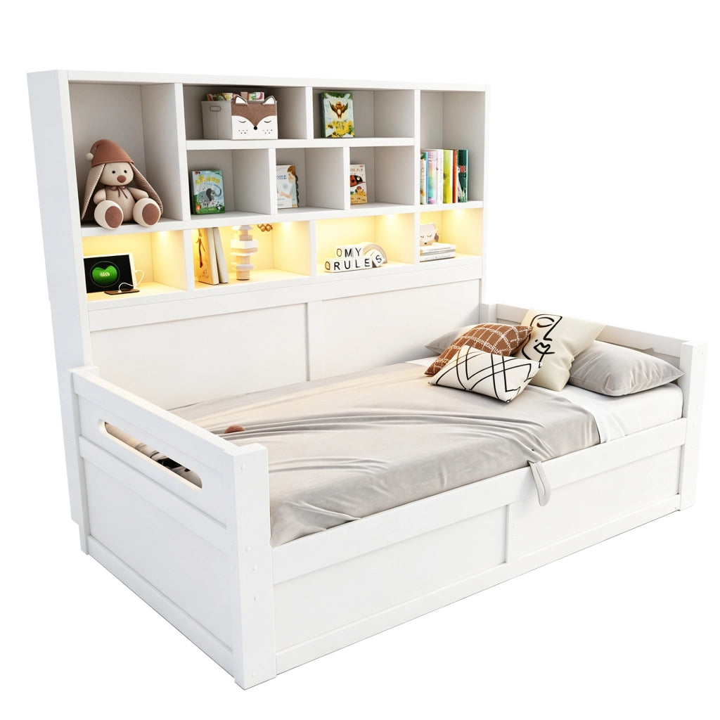letto singolo mdf bianco 90 x 200 cm