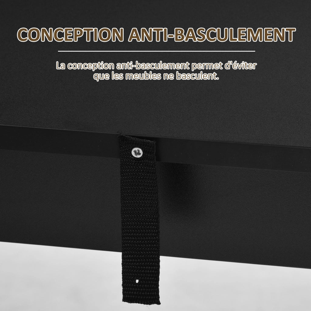Tavolo da bar ¨C Minimal ¨C 112x57x106 cm, nero, 3 ripiani