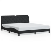 Letto matrimoniale | Letto per adulti | Giroletto senza Materasso Nero 180x200 cm in Velluto