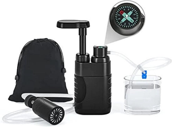 Sistema di Purificazione dell'Acqua - Sistema di Purificazione dell'Acqua Outdoor - Filtro di Purificazione dell'Acqua - Nero