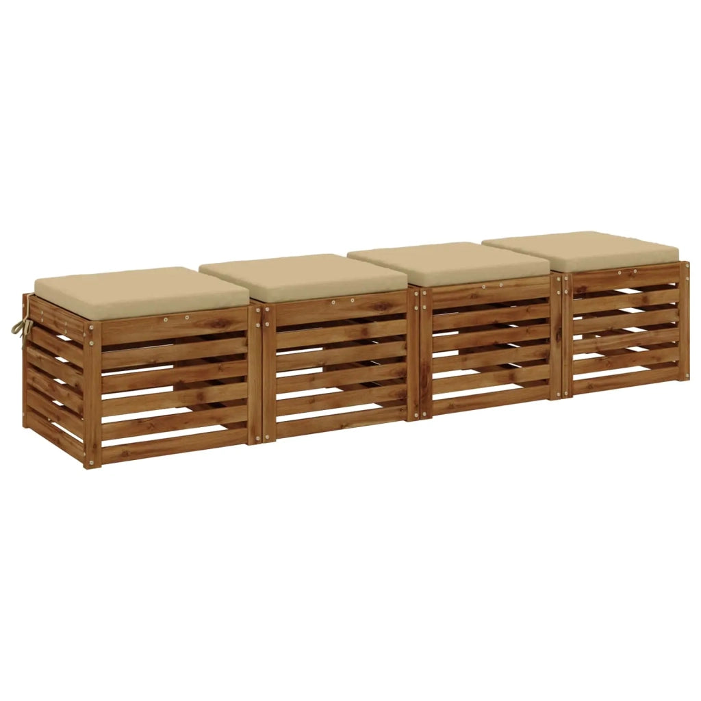 Cuscini per Sedia in 4 Pezzi SOEST 4 pz 100% Poliestere Beige 944366