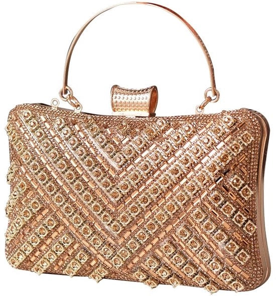 Borsa strass per donna Borsa clutch per donna Borsa piccola per donna Borsa diamantata per donna Borsa elegante da spalla Borsa bling crossbody per donna Borsa per matrimonio e gala Champagne