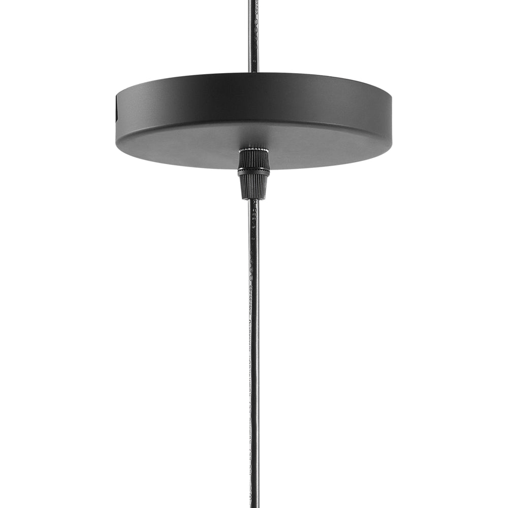 Lampadario in Metallo Nero e dorato con Paralume a Forma di Cono